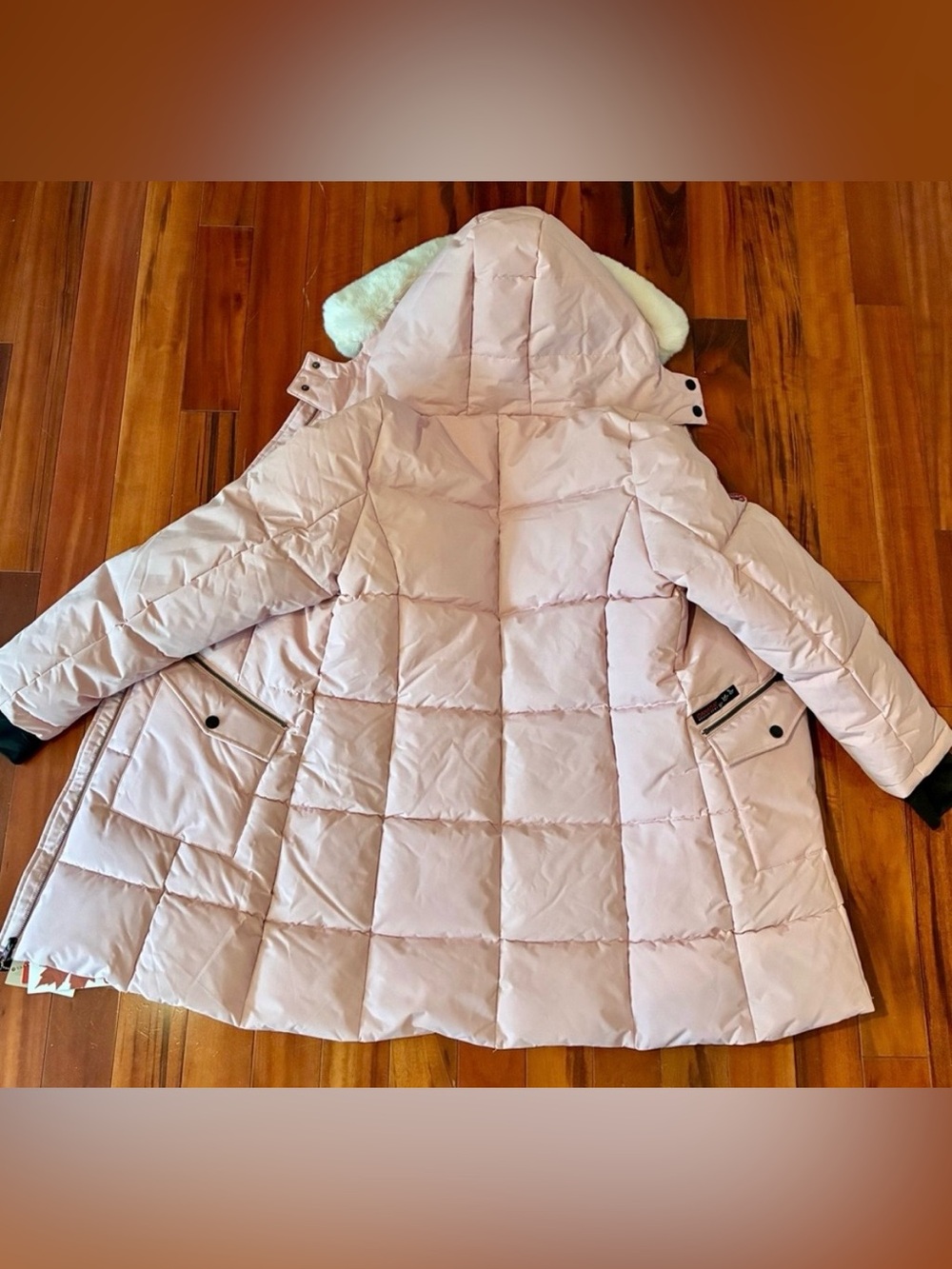 Canada Weather Gear NWT Blush Pink Faux Fur Hood Puffer Parka L - Picture 2 of 11